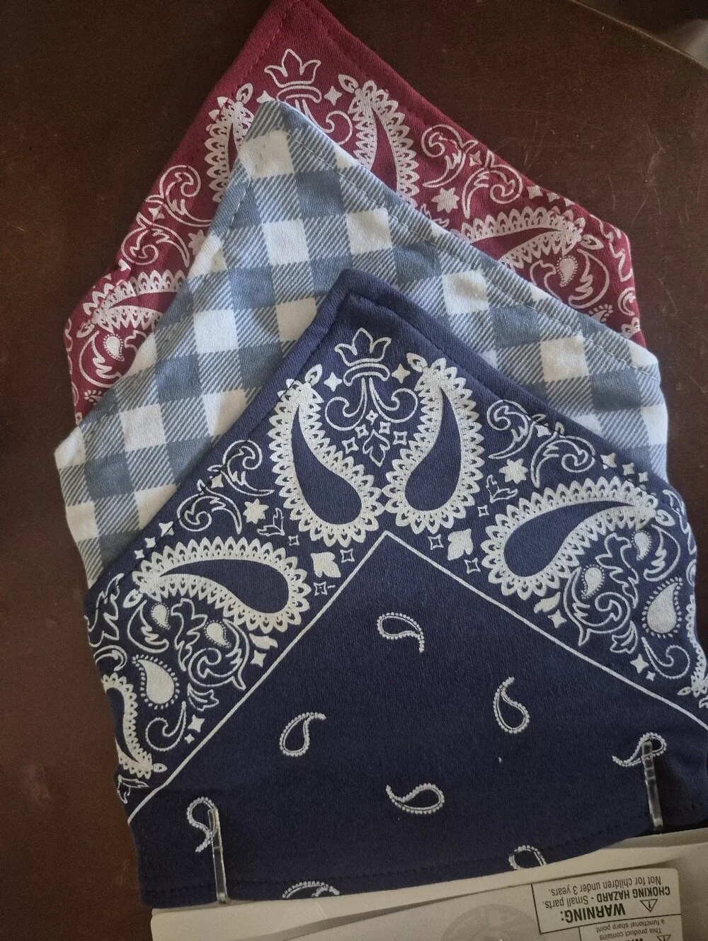 Baby Cowboy Bundle - Red, Blue & Navy Bandana Bibs with Silver Sheriff Badge